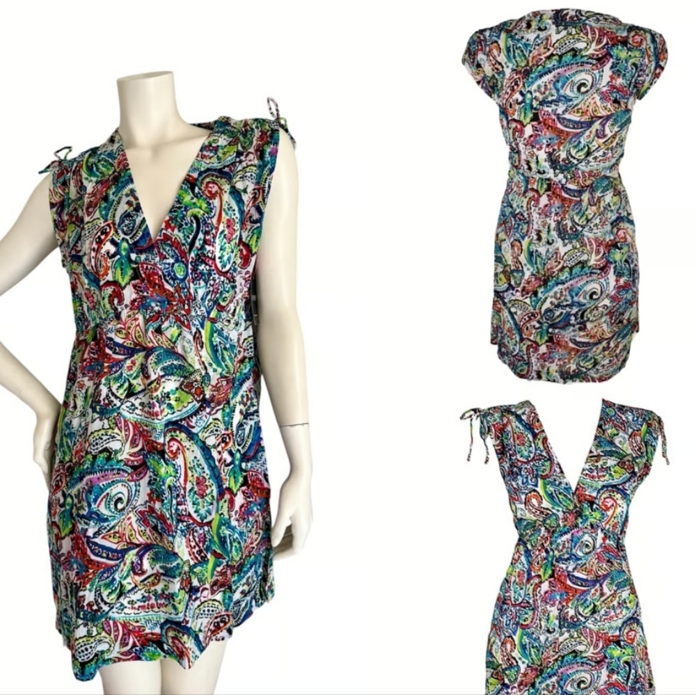 Kenneth Cole Reaction Paisley Multicolor Mini Dress